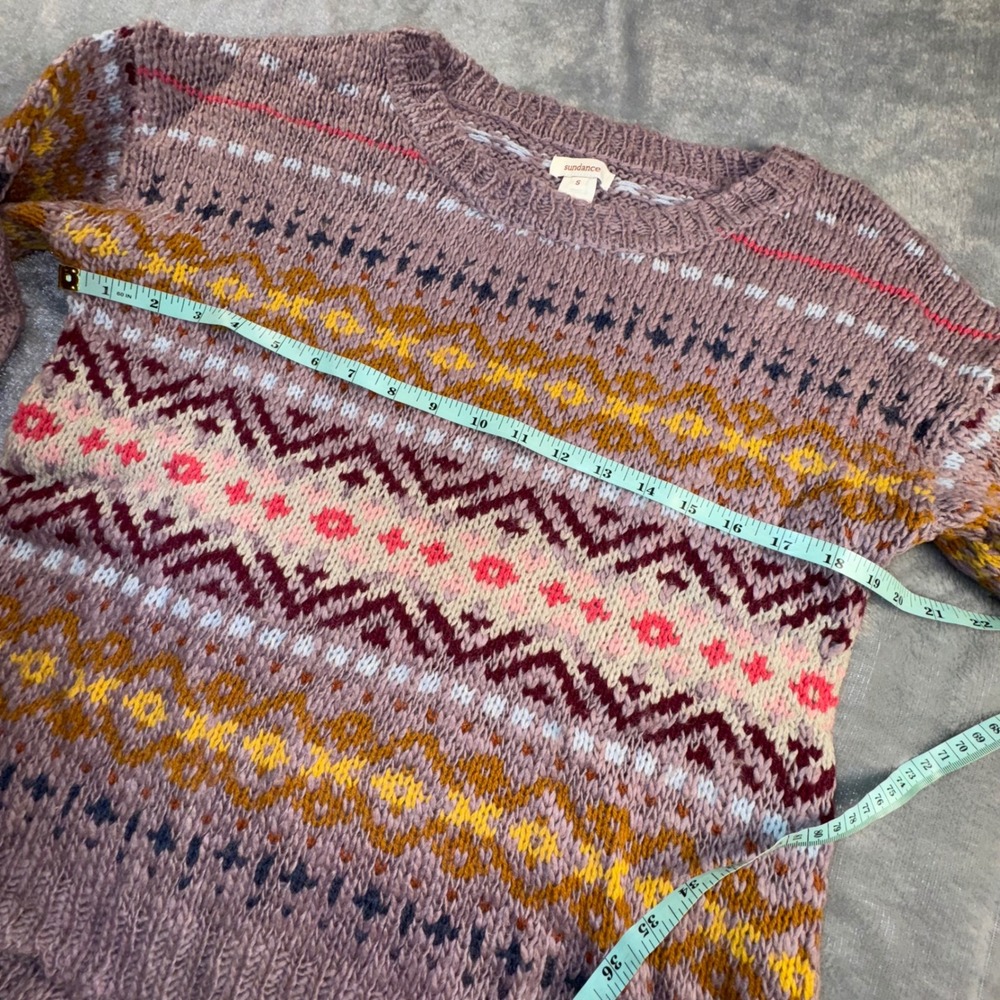 Sundance Women's Small‎ Fair Isle Sweater Open Knit Pullover Winter Warm Cozy - Picture 5 of 10